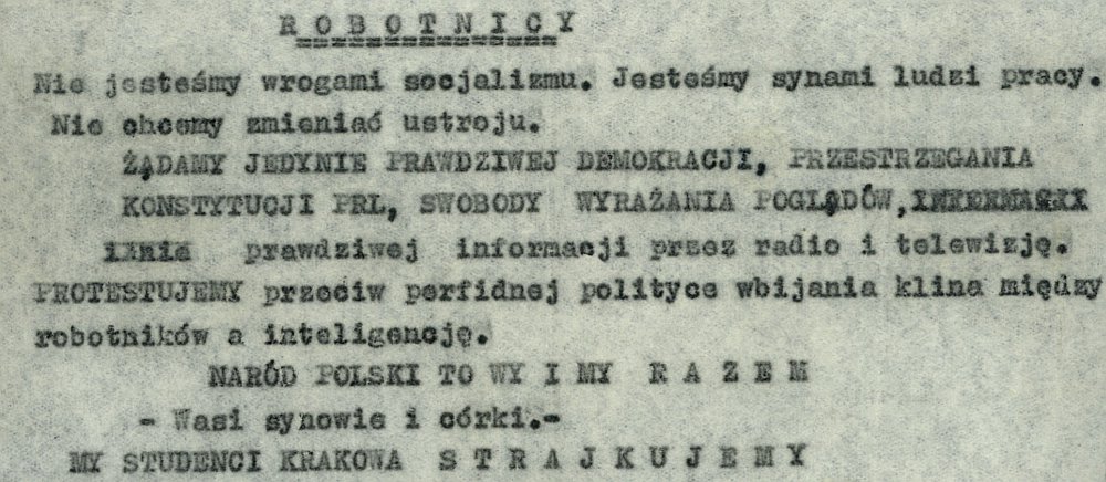 Cieszyn - ulotka protestacyjna