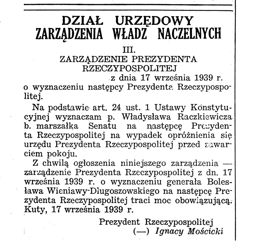 Odezwy i obwieszczenia władz polskich