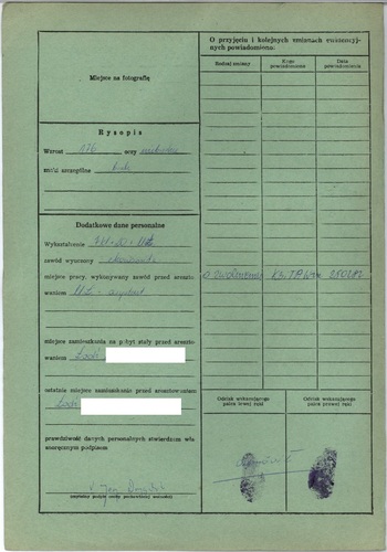 Teczka internowanego w OO Łowicz – Jerzego Drygalskiego, IPN Ld 24/34