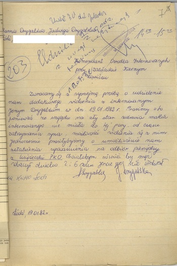 Teczka internowanego w OO Łowicz – Jerzego Drygalskiego, IPN Ld 24/34