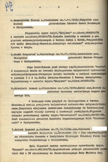 Wykaz osób przewidzianych do izolacji, IPN Bi 047/2227