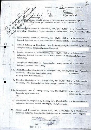 Kserokopia wykazu osób internowanych, IPN Po 06/224 t.1, s. 2-14