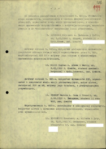 Wykaz osób przewidzianych do izolacji 25.09.1981