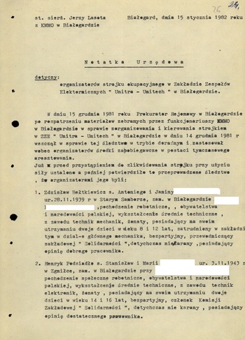 Strajk okupacyjny w Zakładzie Zespołów Elektronicznych