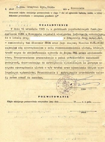 Zdjęcia z przeszukania mieszkania Sławomira Kruka