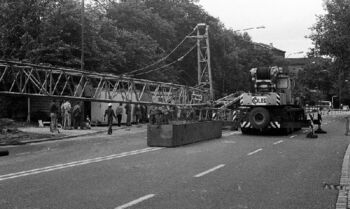 Al. Niepodległości (al. Stalingradzkie) w dniu budowy pomnika Czerwca 56