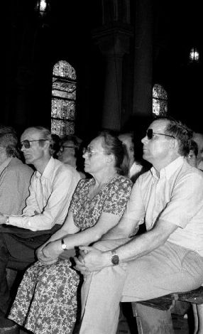 Anna Walentynowicz podczas mszy w kościele MBB w 30. rocznicę Czerwca 56