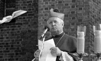 Abp Jerzy Stroba podczas mszy w 30. rocznicę Czerwca 56