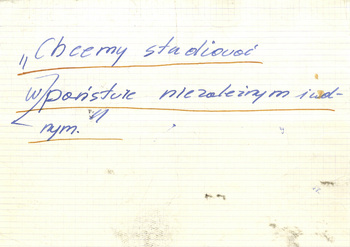 Ulotki znalezione w Wyższej Szkole Inżynierskiej w Bydgoszczy w dniach 13-14 marca 1968 r.