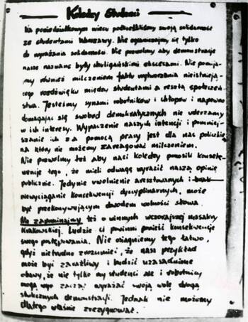 Lublin - odezwa skierowana do studentów