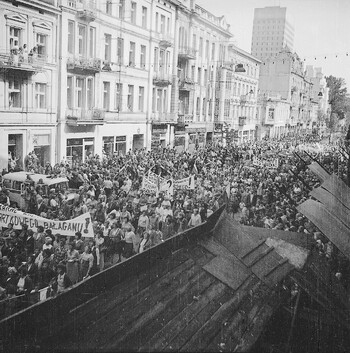 Marsz głodowy w Łodzi 30 lipca 1981 r.