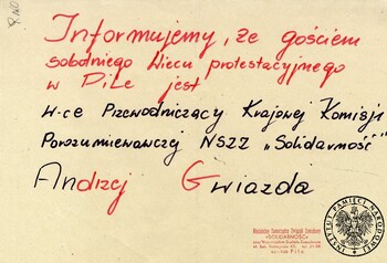 Plakat informujący o wiecu protestacyjnym