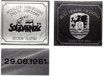 29 sierpnia 1981 r. - uroczystości poświęcenia Sztandaru NSZZ Solidarność Region Słupsk, autor zdjęć nieznany.