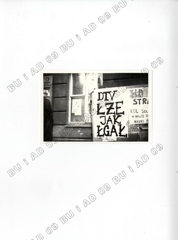 Plakaty sfotografowane przez SB w listopadzie 1981 r. na ul. Królewskiej w Lublinie