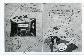 Fotografia (SB) plakatów wywieszanych na budynku Zarządu Regionu Środkowo-Wschodniego w Lublinie ul. Królewska