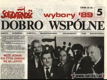 Fragment gazety wyborczej KO Solidarność Ziemi Białostockiej