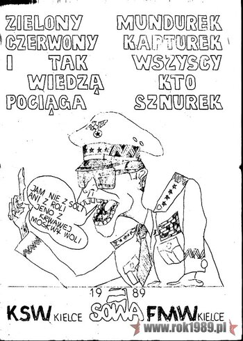Ulotka Świętokrzyska z marca 1989 r. (ze zbiorów Mirosława Gębskiego)