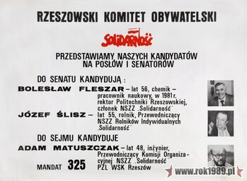Plakat wyborczy (ze zbiorów Igora Witowicza)