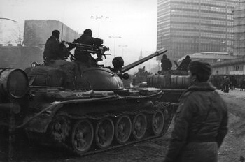 Czołgi w rejonie Stoczni Gdańskiej 13 grudnia 1981