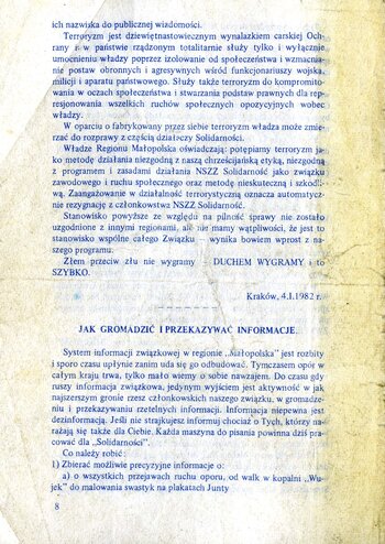 Ulotki przesłane w ramach akcji balonowej z Zachodu w 1982 r.