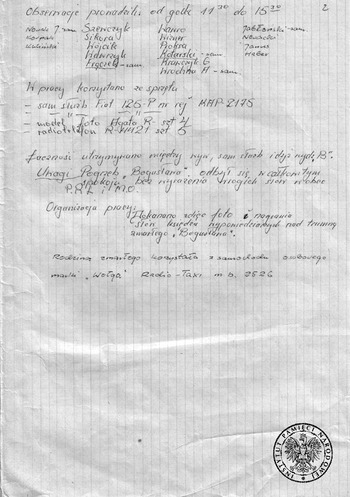 Notatka służbowa z zabezpieczenia pogrzebu górnika KWK Wujek - s. 3