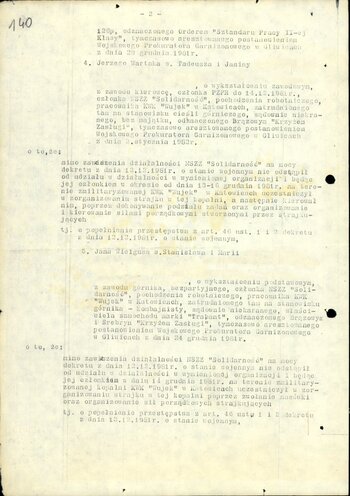 Dokumenty - Śledztwo w sprawie zajść w dniu 16 grudnia 1981 w Kopalni Węgla Kamiennego „Wujek” w Katowicach