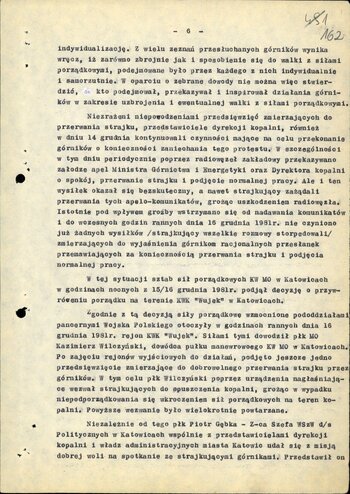 Dokumenty - Śledztwo w sprawie zajść w dniu 16 grudnia 1981 w Kopalni Węgla Kamiennego „Wujek” w Katowicach