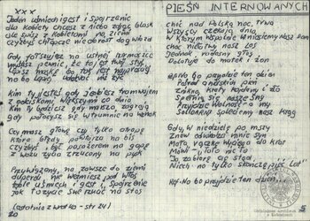 Wiersze i pieśni internowanych odnalezione w aktach Józefa Bujoczka