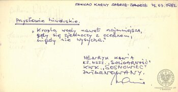 Wiersze i pieśni internowanych odnalezione w aktach Józefa Bujoczka