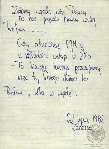 Wiersze i pieśni internowanych odnalezione w aktach Józefa Bujoczka