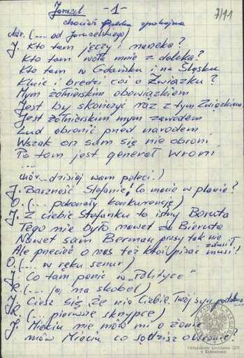 Wiersze i pieśni internowanych odnalezione w aktach Józefa Bujoczka