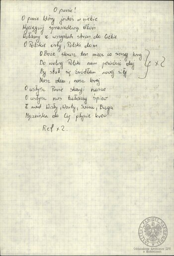 Wiersze i pieśni internowanych odnalezione w aktach Józefa Bujoczka