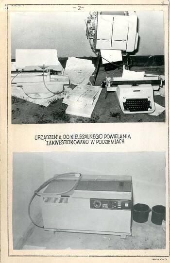 Materiały Wojewódzkiego Stanowiska Kierowania KWMO w Krakowie dotyczące operacji penetracyjno-poszukiwawczej krypt. "Kanał na terenie Kombinatu Metalurgicznego Huty im. Lenina w Krakowie w dniu 18 grudnia 1981
