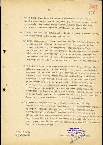 Materiały dotyczące przygotowań do realizacji akcji kryptonim „Jodła”, "Azalia" i "Klon" – Koncepcja planistyczna i przebieg akcji internowań w województwie łódzkim w dniu 12/13.12.1981 r.
