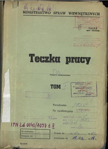 Teczka pracy TW, ps. Piotr