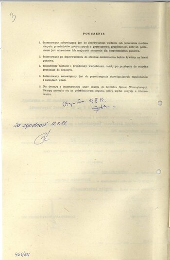 Teczka internowanego w OO Łowicz – Jerzego Drygalskiego