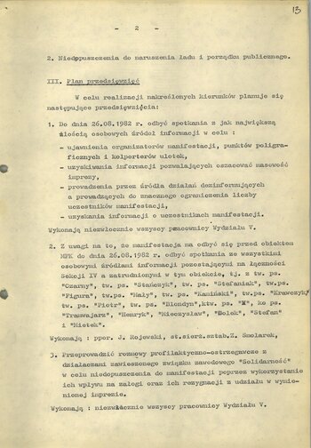 Plany kwartalne działań operacyjno-profilaktycznych