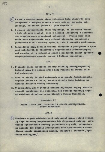 Materiały dot. przygotowań do wprowadzenia stanu wojennego