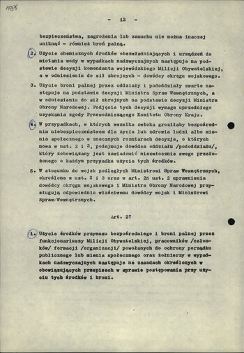 Materiały dot. przygotowań do wprowadzenia stanu wojennego