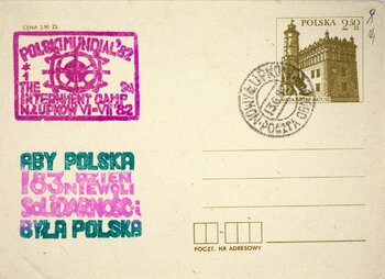 Karty pocztowe z odciskami pieczętnymi i stemplem Poczty Obozowej Nowy Łupków.