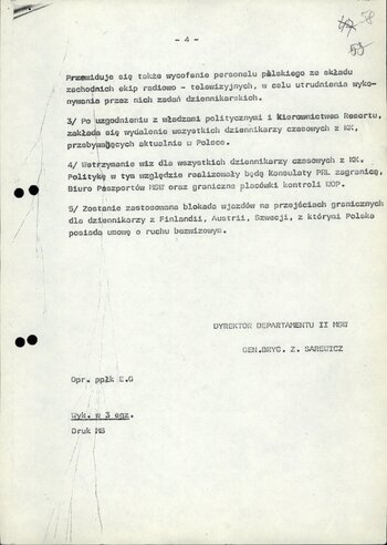 Plan działań operacyjnych wobec krótkofalowców 27.11.1980