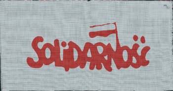 Solidarność - napis na płótnie