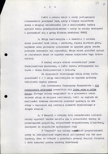Informacje i uwago dotyczące internowania 8.02.1981