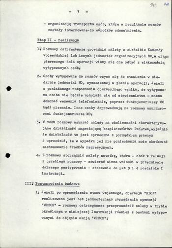 Instrukcja operacji Klon 27.10.1981