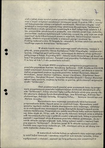 Przesłanki decydujące o wprowadzeniu stanu wojennego w PRL 21.12.1982