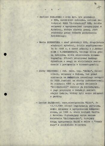 Projekt proponowanych działań w środowisku filmowym 2.01.1982