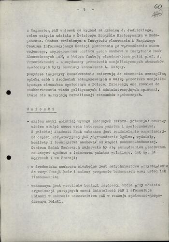 Informacja dot. sytuacji społeczno politycznej w środowisku naukowym po wprowadzeniu stanu wojennego 20.02.1982