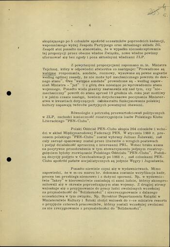 Informacja dot. Sytuacji w środowiskach naukowych i inteligencji twórczej w okresie stanu wojennego 15.03.1982