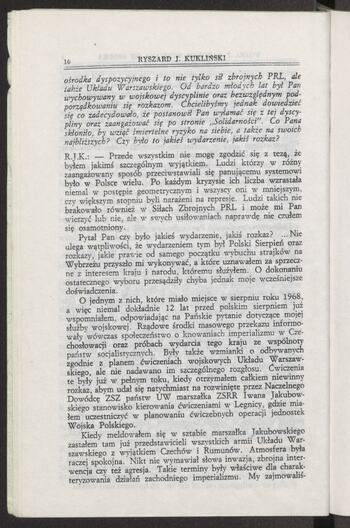 Rozmowa z b. płk. Ryszardem J. Kuklińskim