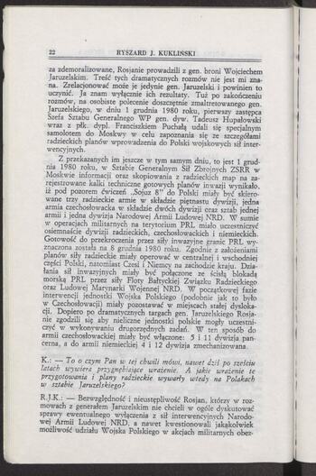 Rozmowa z b. płk. Ryszardem J. Kuklińskim